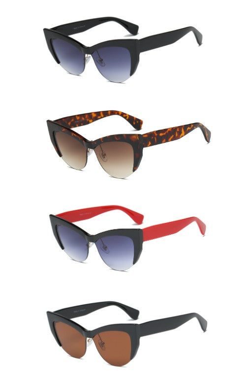 Half Frame Cat Eye Fashion Sunglasses