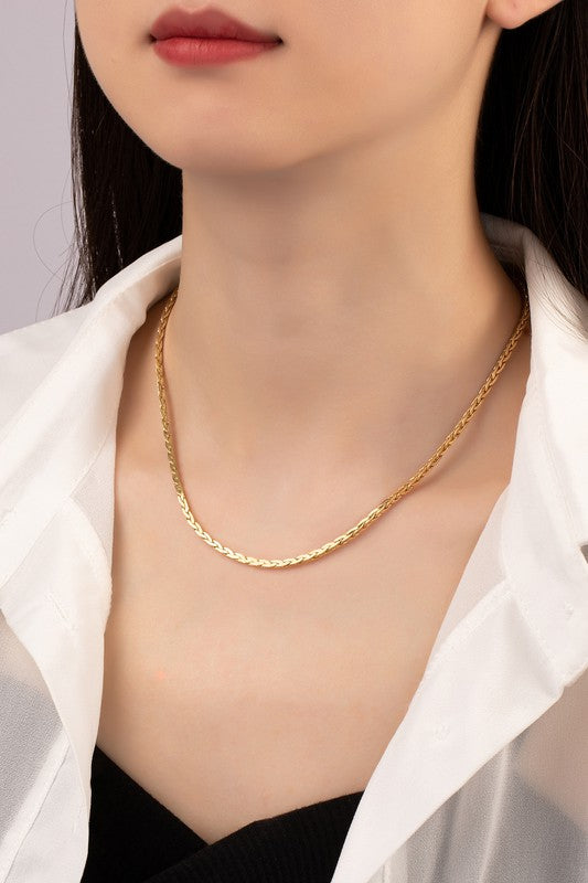 Real gold dipped braided chain necklace