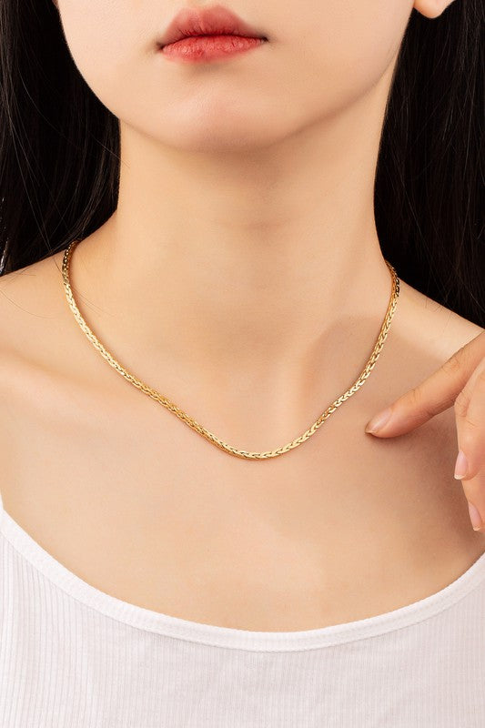 Gold Dipped Braided Chain Necklace