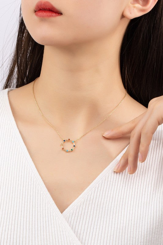 Star circle pendant necklace