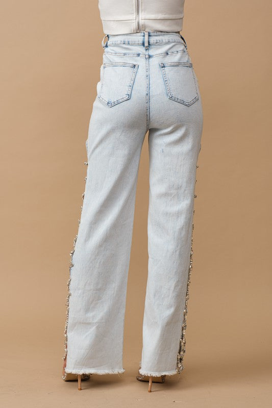 Jewel Trim Stretch Denim Jeans