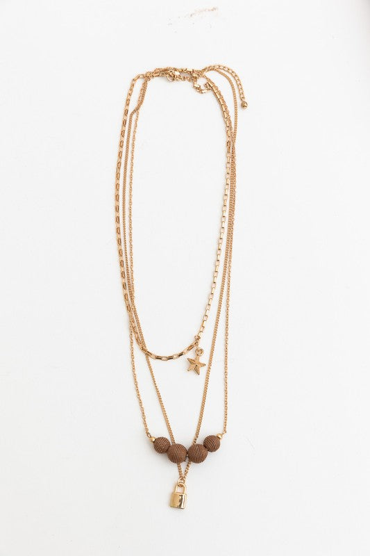 Layered Gold Charmed Necklace