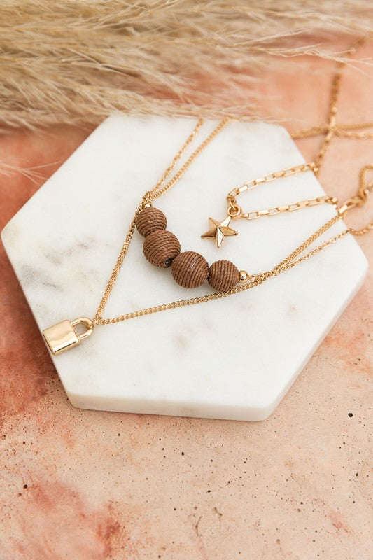 Layered Gold Charmed Necklace