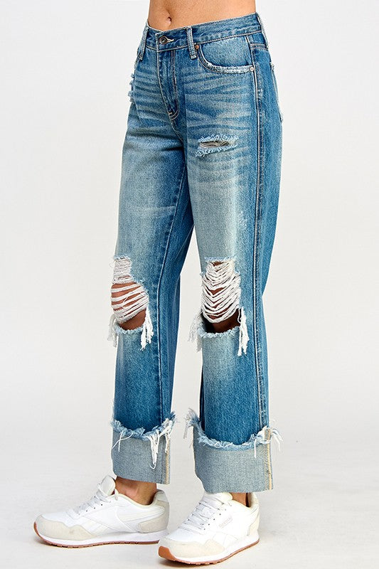 High Rise Straight Leg Jeans