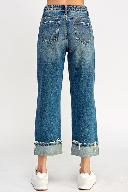 Distressed Cuffed Jeans