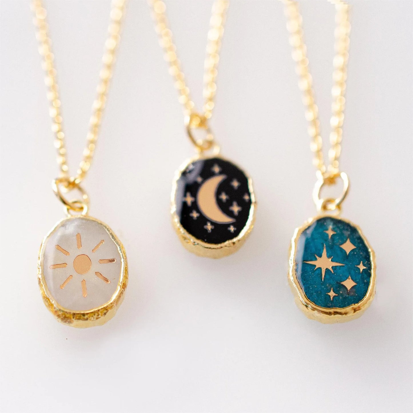 Moon, Stars, Sun Pendant Necklace