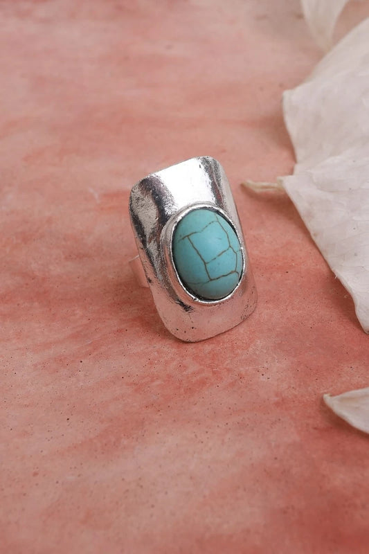 Deep Blue Turquoise Ring
