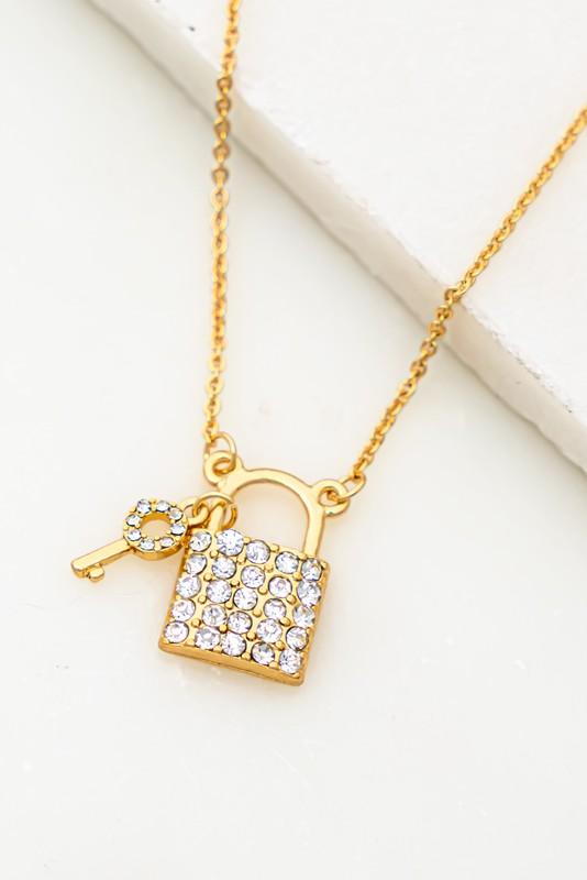 Locked Away Pendant Necklace - Gold - Liv Rocks Energy Healing Crystals Shop, Gems + Wholesale Sage