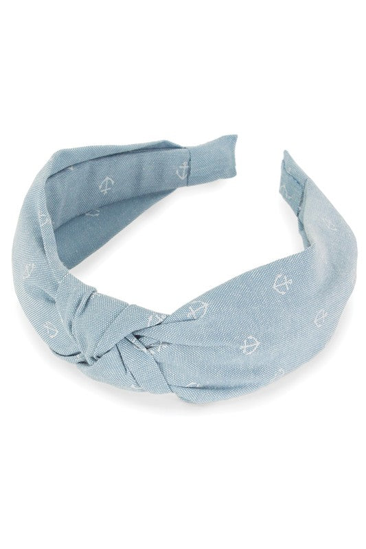 Anchor Printed Knotted Headband